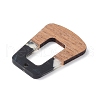 Pearlized Resin & Walnut Wood Pendants WOOD-C016-01C-4