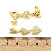 Brass Micro Pave Clear Cubic Zirconia Stud Earrings EJEW-H158-10G-5