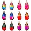 12Pcs 6 Colors K9 Glass Imitation Tourmaline Pendants GLAA-SZ0001-34-1