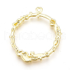 Rack Plating Alloy Open Back Bezel Pendants PALLOY-Q351-49G-FF-2