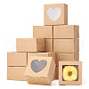 Square Paper Biscuit Boxes with Heart Clear Window CON-TAC0001-12C-02-2