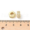 Brass Micro Pave Clear Cubic Zirconia European Beads KK-C104-13G-2