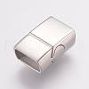 Tarnish Resistant 304 Stainless Steel Magnetic Clasps with Glue-in Ends STAS-G136-04P-1