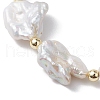 Mother's Day Jewellery Natural Keshi Pearl Stretch Bracelets for Women BJEW-JB10244-3
