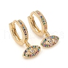 Brass Micro Pave Cubic Zirconia Huggie Hoop Earrings X-EJEW-G276-14G-1