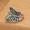 Butterfly Alloy Enamel Adjustable Finger Rings for Women FS-WGCFE54-01-2