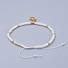 Electroplate Glass Braided Beads Bracelets BJEW-JB04311-4