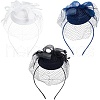 WADORN 3 Sets 3 Colors Mesh Veil Hair Bands MRMJ-WR0001-05-1