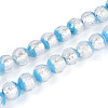 Luminous Handmade Lampwork Silver Foil Beads Strand FOIL-N029-03C-1