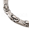Tarnish Resistant 201 Stainless Steel Byzantine Chain Bracelets BJEW-B078-88P-2