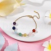 Chakra Theme Natural Quartz & Rose Quartz & Carnelian & Green Aventurine & Lapis Lazuli & Amethyst & Synthetic Citrine Round Beaded Bracelets for Women BJEW-JB11194-01-2