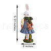 Resin Standing Rabbit Statue Bunny Sculpture Tabletop Rabbit Figurine for Lawn Garden Table Home Decoration ( Blue ) JX084A-2
