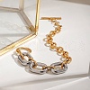 304 Stainless Steel Cable Chain Bracelets for Women BJEW-K279-01GP-3