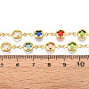 Brass Flat Round with Flower Link Chains CHC-N023-06G-3