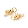 Rack Plating Brass Micro Pave Cubic Zirconia Charms ZIRC-C035-07G-2