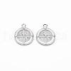 Brass Micro Pave Clear Cubic Zirconia Pendants KK-S356-681A-1