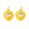 Rack Plating Brass Clear Cubic Zirconia Charms KK-I684-03G-04-RS-1
