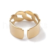 Ion Plating(IP) 304 Stainless Steel Curb Chains Shape Open Cuff Rings for Women RJEW-G285-54G-3