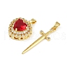 Brass Micro Pave Clear Cubic Zirconia Pendants Sets KK-R226-08G-3