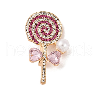 Lollipop Zinc Alloy Rhinestone Lapel Pins for Backpack Clothes JEWB-D305-03B-KCG-1