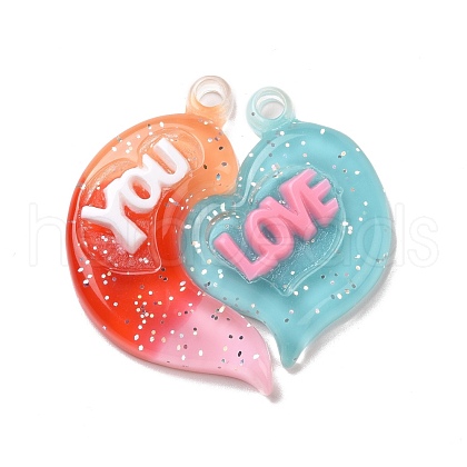 Gradient Color Translucent Resin Pendants RESI-G048-01A-1