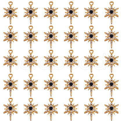 SUNNYCLUE 30Pcs Alloy Rhinestone Pendant FIND-SC0011-05-1