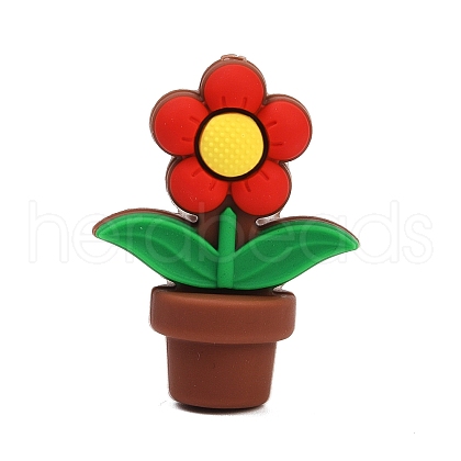 3D Three-Dimensional Flower Silicone Beads SIL-V002-10B-1