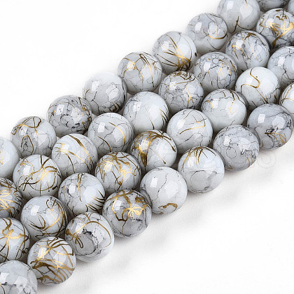 Baking Painted Glass Beads Strands X1-DGLA-N003-10mm-B01-1