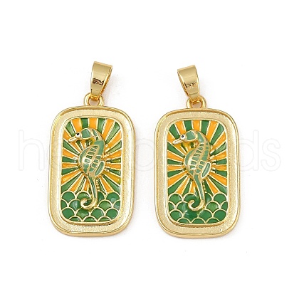Brass Enamel Pendants KK-L190-013G-01-1