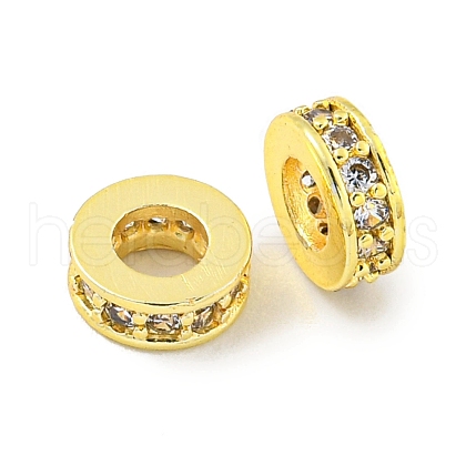 Brass Cubic Zirconia Spacer Beads KK-L215-008A-G01-1