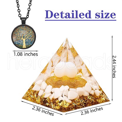 Crystal Pyramid Ornaments Angel Crystal Pyramid Stone Blessing Pyramid with Lamp Holder for Home Office Decoration Gift Collection JX352A-1