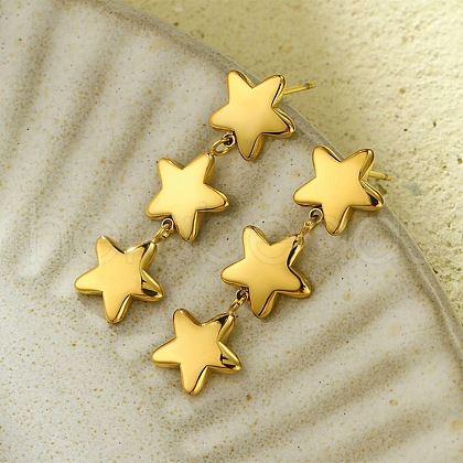 304 Stainless Steel Stud Earrings EJEW-S226-10G-03-1