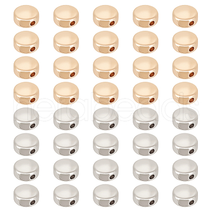 BENECREAT 40Pcs 2 Colors Brass Spacer Beads KK-BC0013-35-1