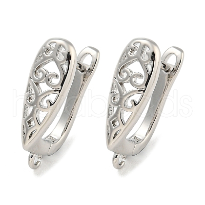 Rack Plating Brass Hoop Earring Findings EJEW-C102-25P-1
