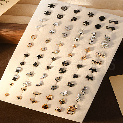 50Pairs Alloy Enamel Stud Earring Sets WGE3ED5-13-1