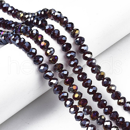 Electroplate Glass Beads Strands EGLA-A034-T1mm-B30-1