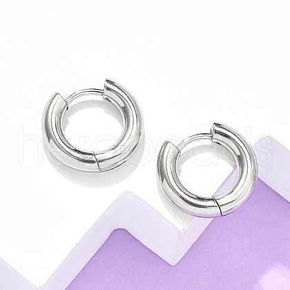 Tarnish Resistant 304 Stainless Steel Huggie Hoop Earrings EJEW-F111-14mm-P-1