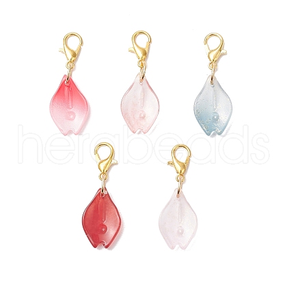 Glass Pomegranate Petals Pendant Decorations HJEW-JM03388-1