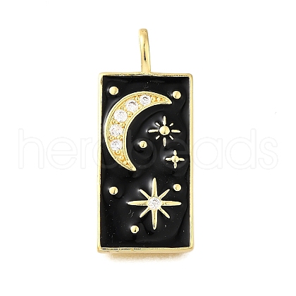 Brass Micro Pave Cubic Zirconia Pendants KK-S523-09G-1