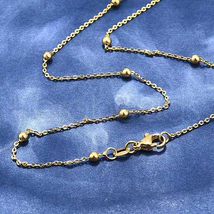 Brass Cable Chain Necklaces NJEW-I247-02G-1