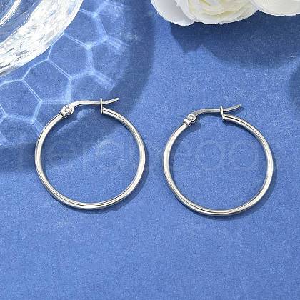 Tarnish Resistant 304 Stainless Steel Hoop Earrings EJEW-F105-09P-1