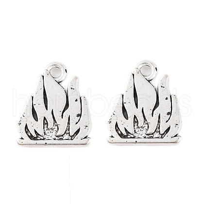 Flame Tibetan Style Alloy Pendants X-TIBEP-S295-40AS-RS-1