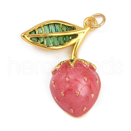 Brass Enamel Pendants KK-K405-01B-G-1