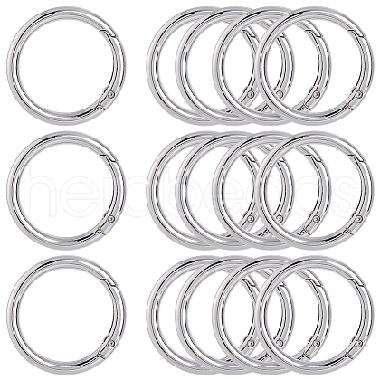 SOFPLATE 10Pcs Alloy Spring Gate Rings FIND-SP0001-38P-1