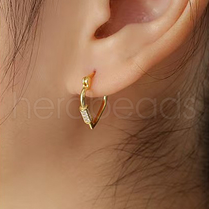 Heart S925 Sterling Silver Hoop Earrings VI6598-1-1