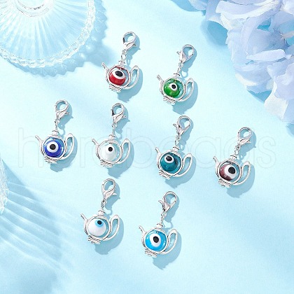 Kettle Alloy Pendant Decorations HJEW-JM03384-1