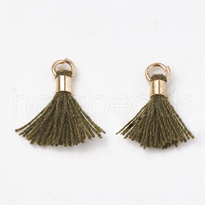 Polycotton(Polyester Cotton) Tassel Pendant Decorations FIND-S275-07G-1