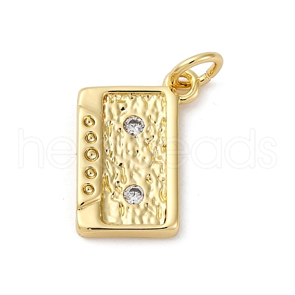 Brass Micro Pave Cubic Zirconia Pendants KK-P308-34G-1