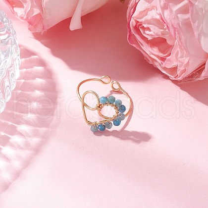 Natural Apatite Cuff Rings RJEW-TA00206-02-1
