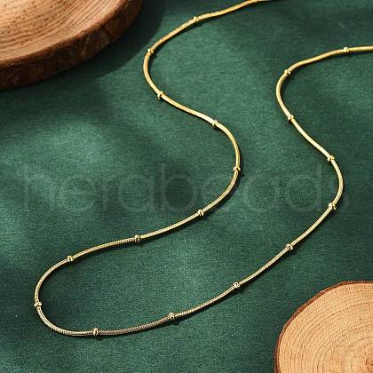 Ion Plating(IP) 304 Stainless Steel Snake Chain Necklaces NJEW-F248-11A-G-1